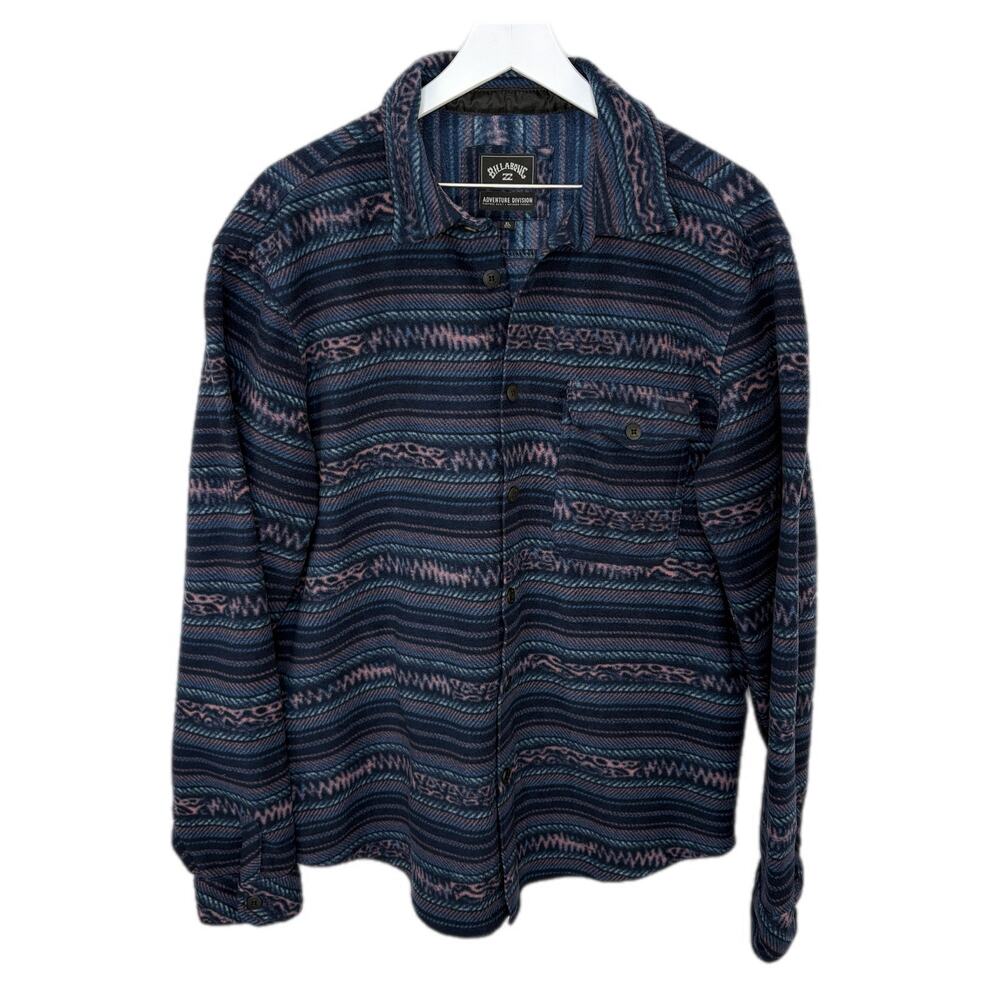 Billabong Patterned Fleece Button Up Shirt - Men's Size XL